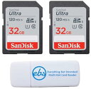 【中古】【輸入品・未使用】SanDisk 32GB SDHC SD Ultra Memory Card (Two Pack) Works with Canon EOS Rebel T7, Rebel T6, 77D Digital Camera Class 10 (SDSDUNR-032G-GN