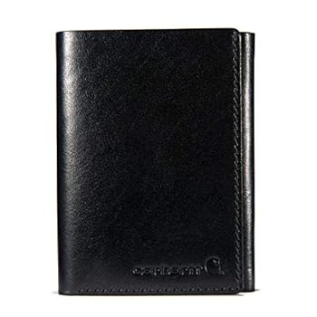 【中古】【輸入品・未使用】Carhartt Men's Trifold Wallet, Rough Cut - Black, One Size