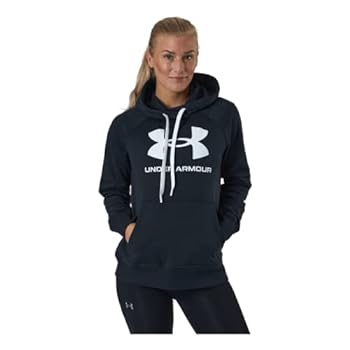 【中古】【輸入品・未使用】[アンダーアーマー] トレーニングフリース UAライバルフリース フーディー 〈ロゴ〉 レディース Black/White/White XL