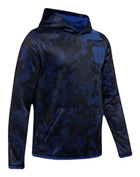 Under Armour Boys Fleece Embossed Hoodie (Royal / Royal / Royal - 400, Youth X-Small)