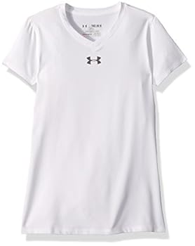 yÁzyAiEgpzUnder Armour Girls Power Alley Short sleeve,White (100)/Graphite, Youth Small