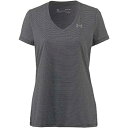 【中古】【輸入品・未使用】Under Armour Tech SSV Ticker Tee - Womens - Black/White/Metallic Si...