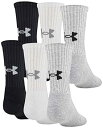 【中古】【輸入品・未使用】Under Armour Training Cotton Crew Socks, 6-Pairs, True Gray Heather...