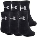 【中古】【輸入品・未使用】Under Armour Training Cotton Quarter Socks, 6-Pair, Black 2, Shoe Size: Youth 13.5K-4Y(4)