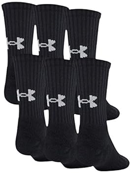 yÁzyAiEgpzUnder Armour Training Cotton Crew Socks, 6-Pair, Black 2, Shoe Size: Youth 13.5K-4Y