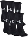 【中古】【輸入品・未使用】Under Armour Training Cotton Crew Socks, 6-Pair, Black 2, Shoe Size...