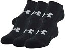 【中古】【輸入品・未使用】Under Armour Training Cotton No Show Socks, 6-Pair, Black 2, Shoe S...