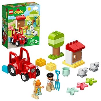 【中古】【輸入品・未使用】LEGO DUPLO Town Farm Tractor & Animal Care 10950 Creative Playset for Toddlers with a Toy Tractor and 2 Sheep, New 2021 (27 Pieces)