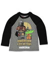 【中古】【輸入品・未使用】LEGO Star Wars The Mandalorian Boys Long Sleeve T-Shirt Tee (4, Grey/Black)