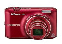 【中古】【良い】Nikon デジタルカメラ COOLPIX S6400 タッチパネル液晶 光学12倍ズーム グロッシーレッド S6400RD