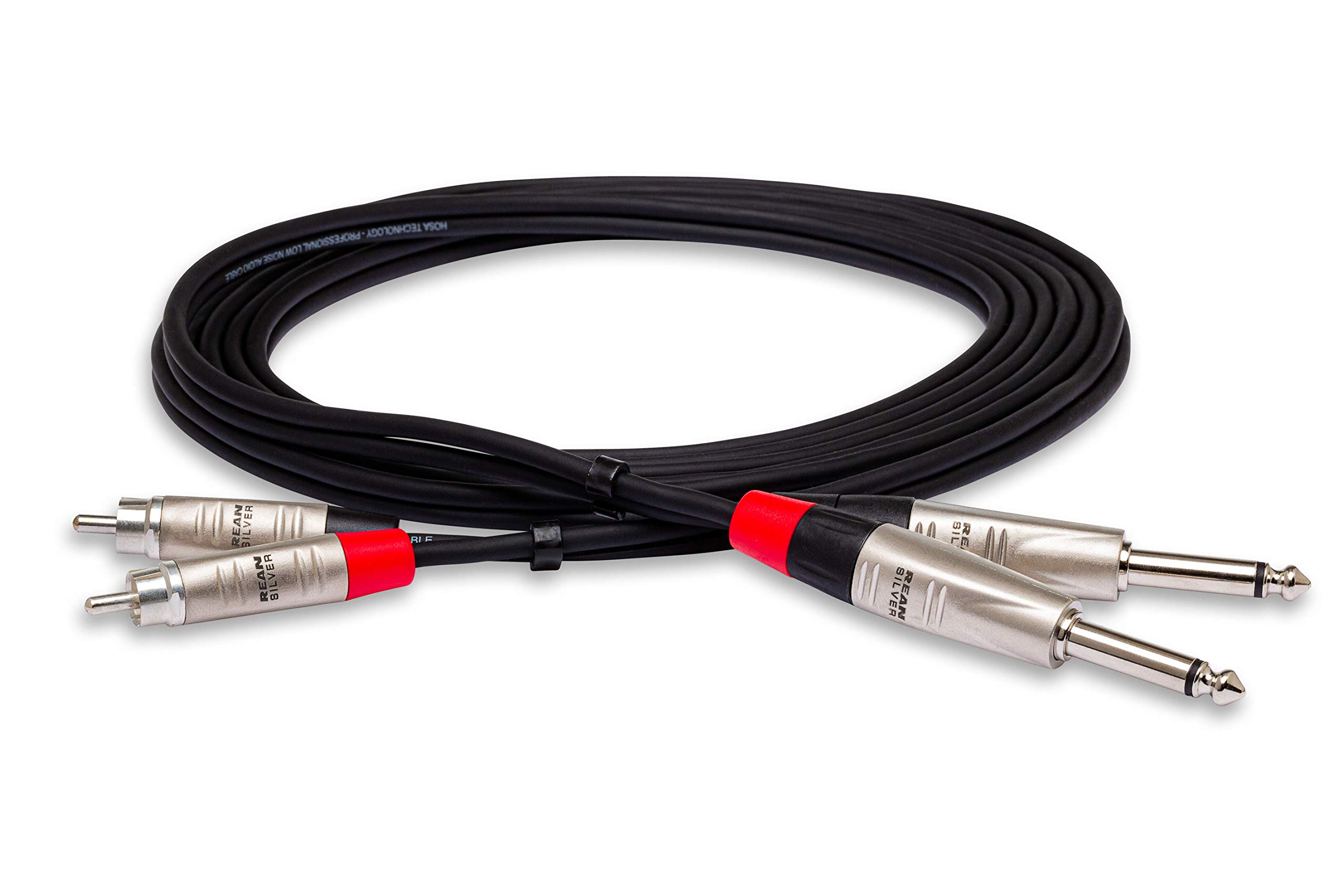 【中古】【非常に良い】Hosa HPR-005X2 1.5m モノラルフォンプラグ×2-RCA×2 オーディオケーブル
