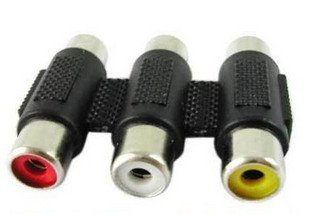 【中古】【非常に良い】RCAとRCA 3ピン 延長コネクター AV端子の中継に