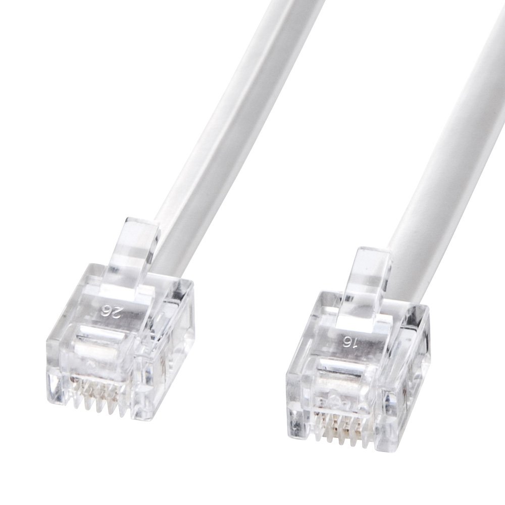 【中古】【非常に良い】サンワサプライ モジュラーケーブル(白) 3m TEL-N1-3N2