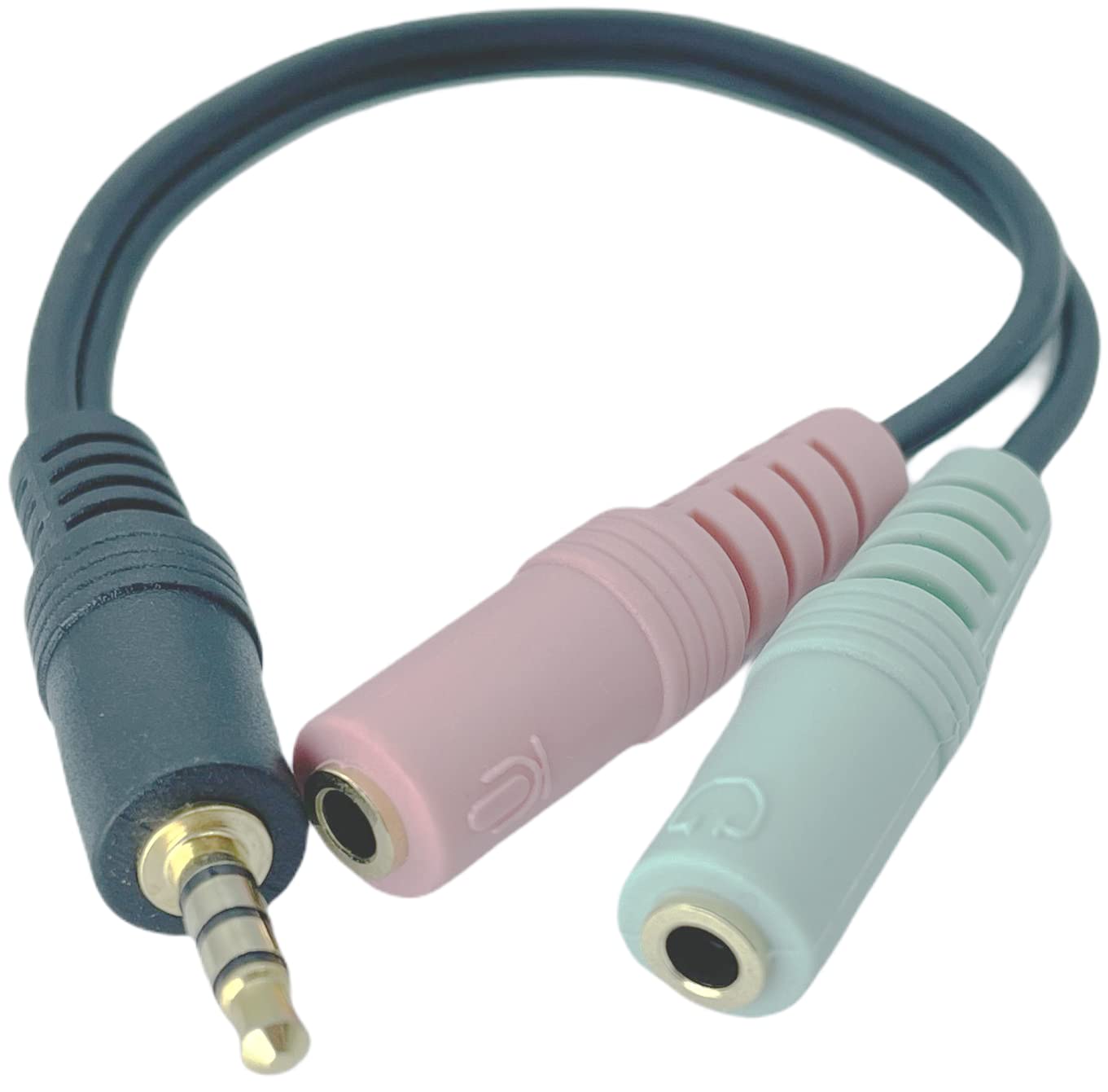 【中古】【非常に良い】3.5mm4極 ヘッドホン・マイク分岐ケーブル：3.5mm4極(オス) - 3.5mmヘッドホン(メス)&3.5mmマイク(メス)【COMON製】