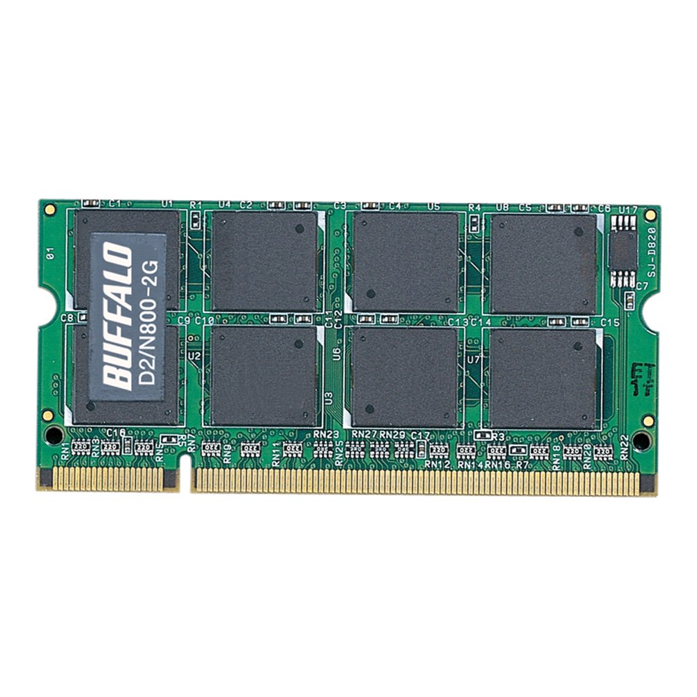【中古】【非常に良い】BUFFALO ノートパソコン用DDR2メモリー 【 2GB 】 PC2-6400 800MHz 200Pin DDR2 S.ODIMM [ D2/N800-2G ]