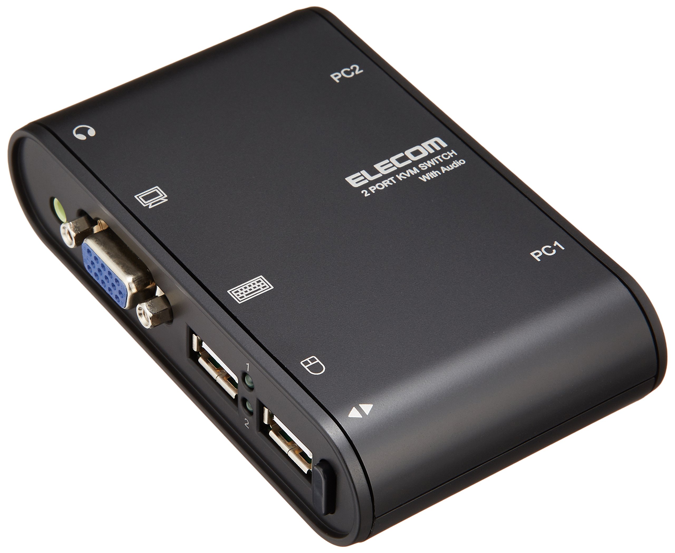 【中古】【非常に良い】エレコム KVMスイッチ USB VGA スピーカー 2台 KVM-BU2