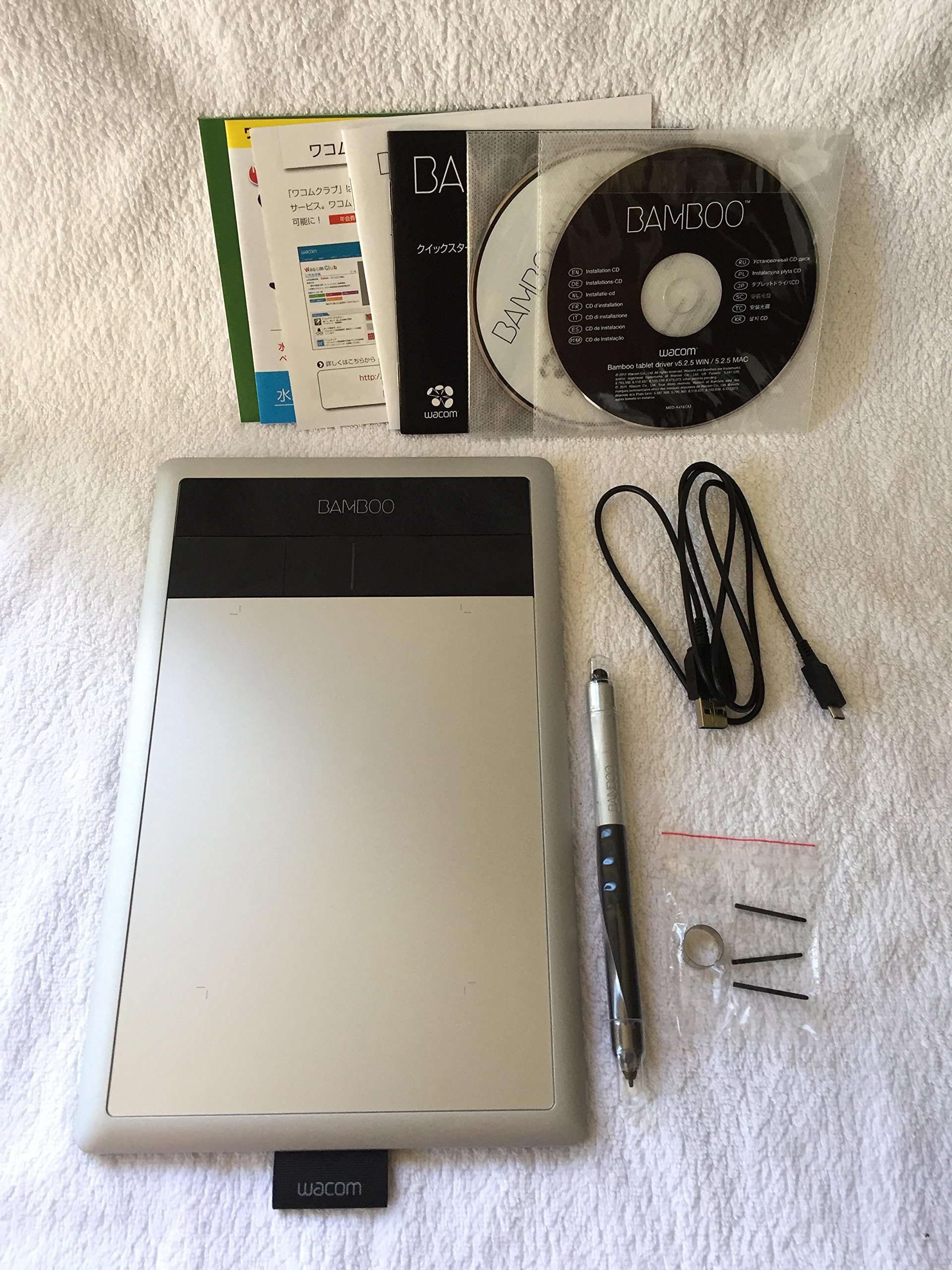 【中古】【非常に良い】Wacom ペンタブレット Sサイズ シルバー フォトショップエレメンツ&ペインターエッセンシャル付属 Bamboo Fun CTH-470/S4