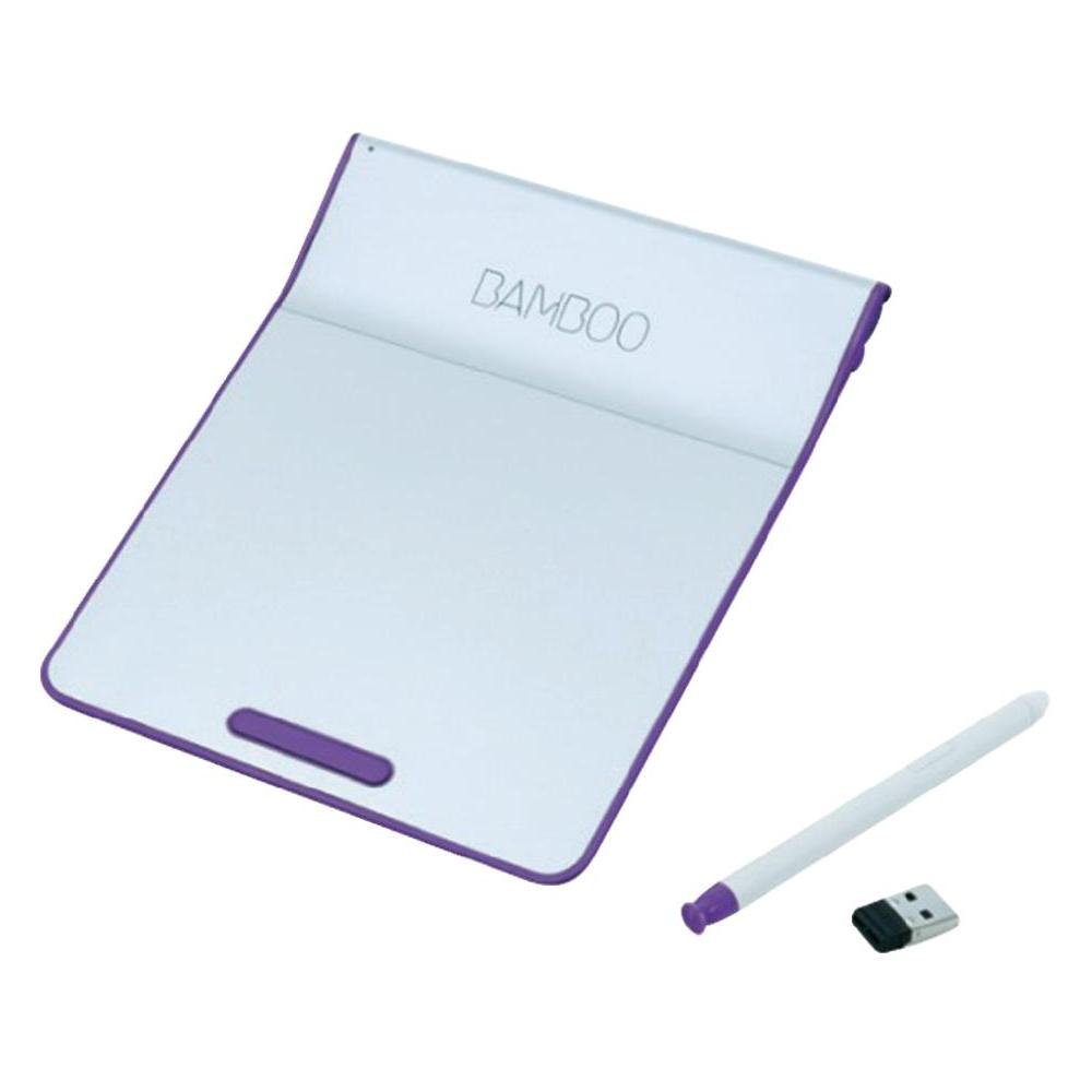 【中古】【非常に良い】ワコム ペン付きタッチパッド ワイヤレス Bamboo Pad パープル CTH300U