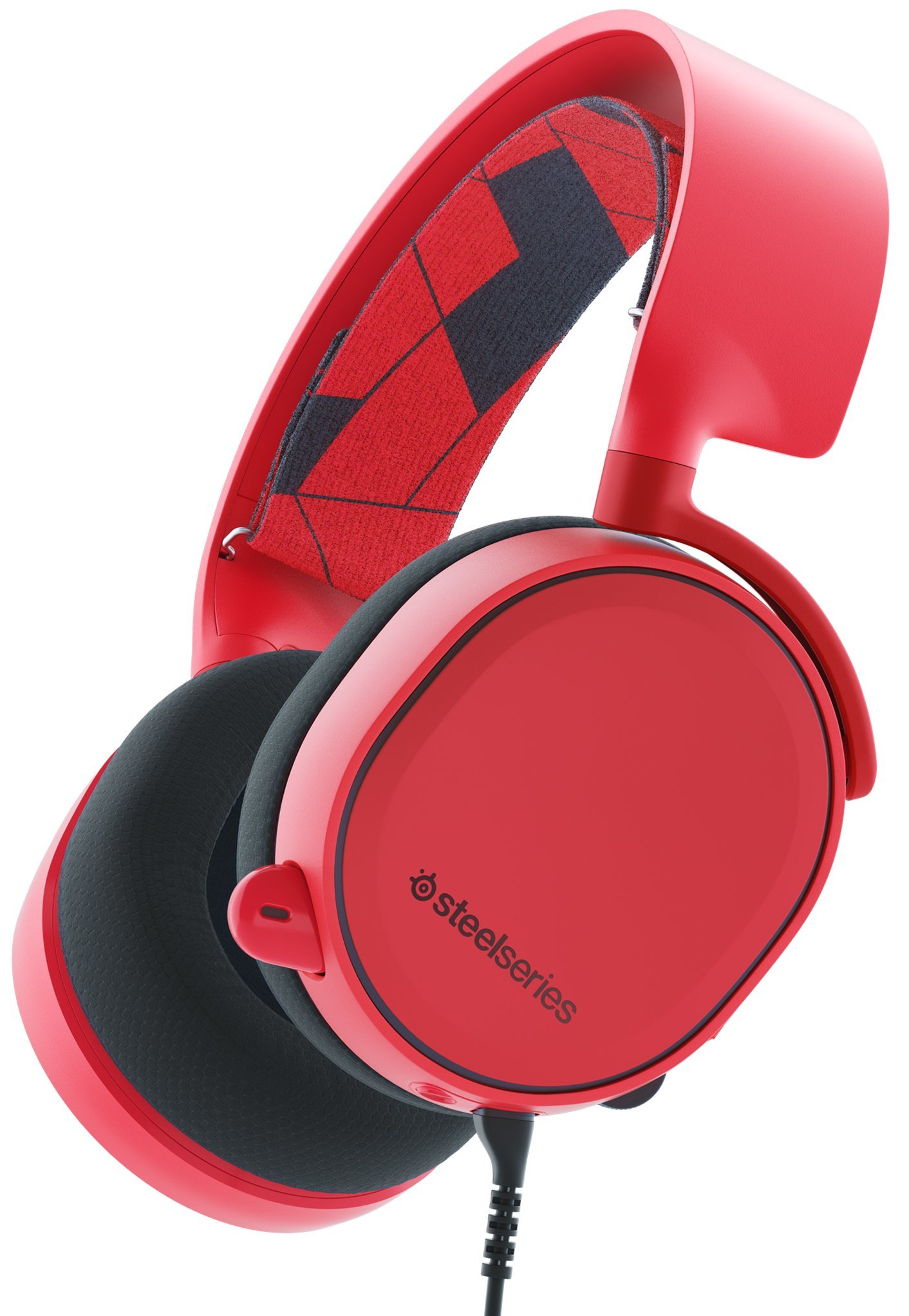 【中古】【非常に良い】密閉型 ゲーミングヘッドセット SteelSeries Arctis 3 Solar Red 61435