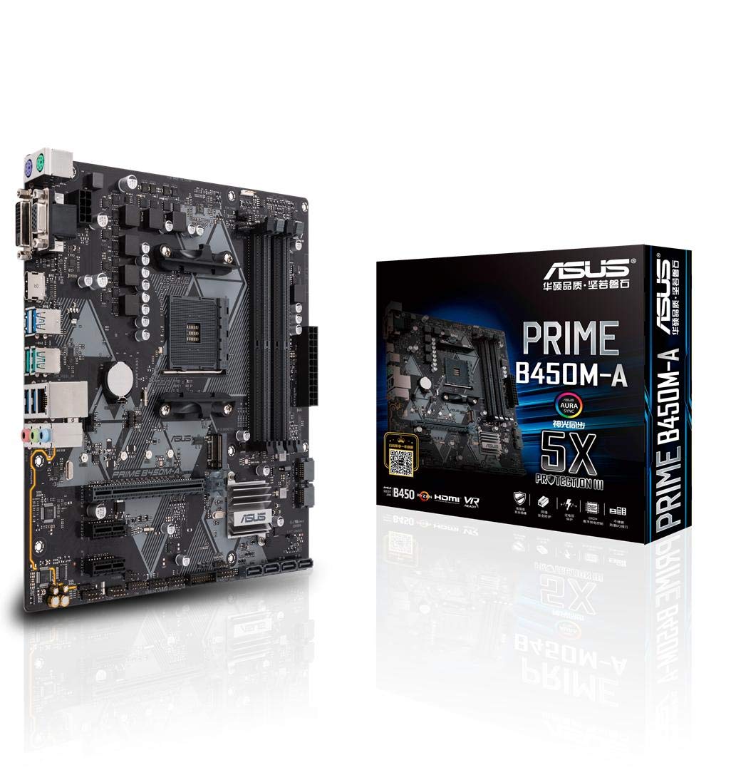 【中古】【非常に良い】ASUS AMD B450 搭載 AM4 対応 マザーボード PRIME B450M-A 【MicroATX】【 第3世代 AMD Ryzen CPU に対応】