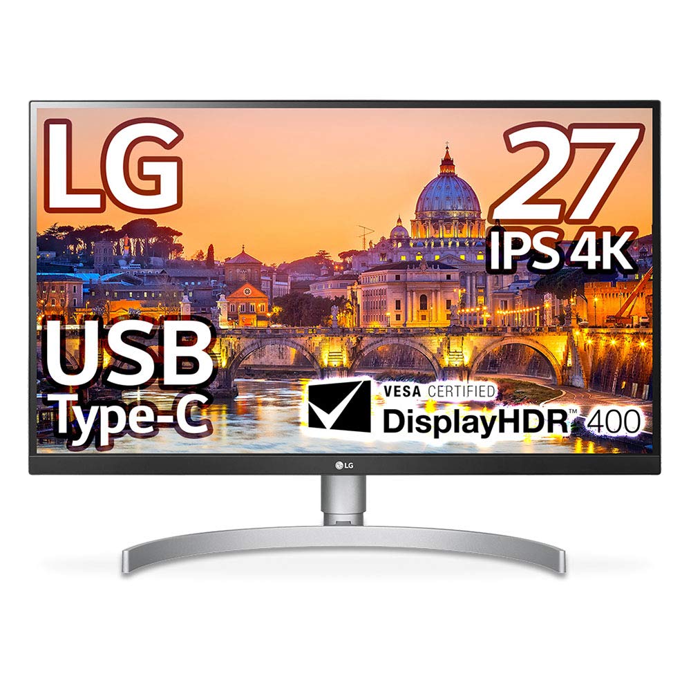 【中古】【非常に良い】LG モニター ディスプレイ 27UL850-W 27インチ/4K/DisplayHDR400/IPS非光沢/USB Type-C、DP、HDMI×2/スピーカー/FreeSync/高さ調節、ピボッ(2.0)