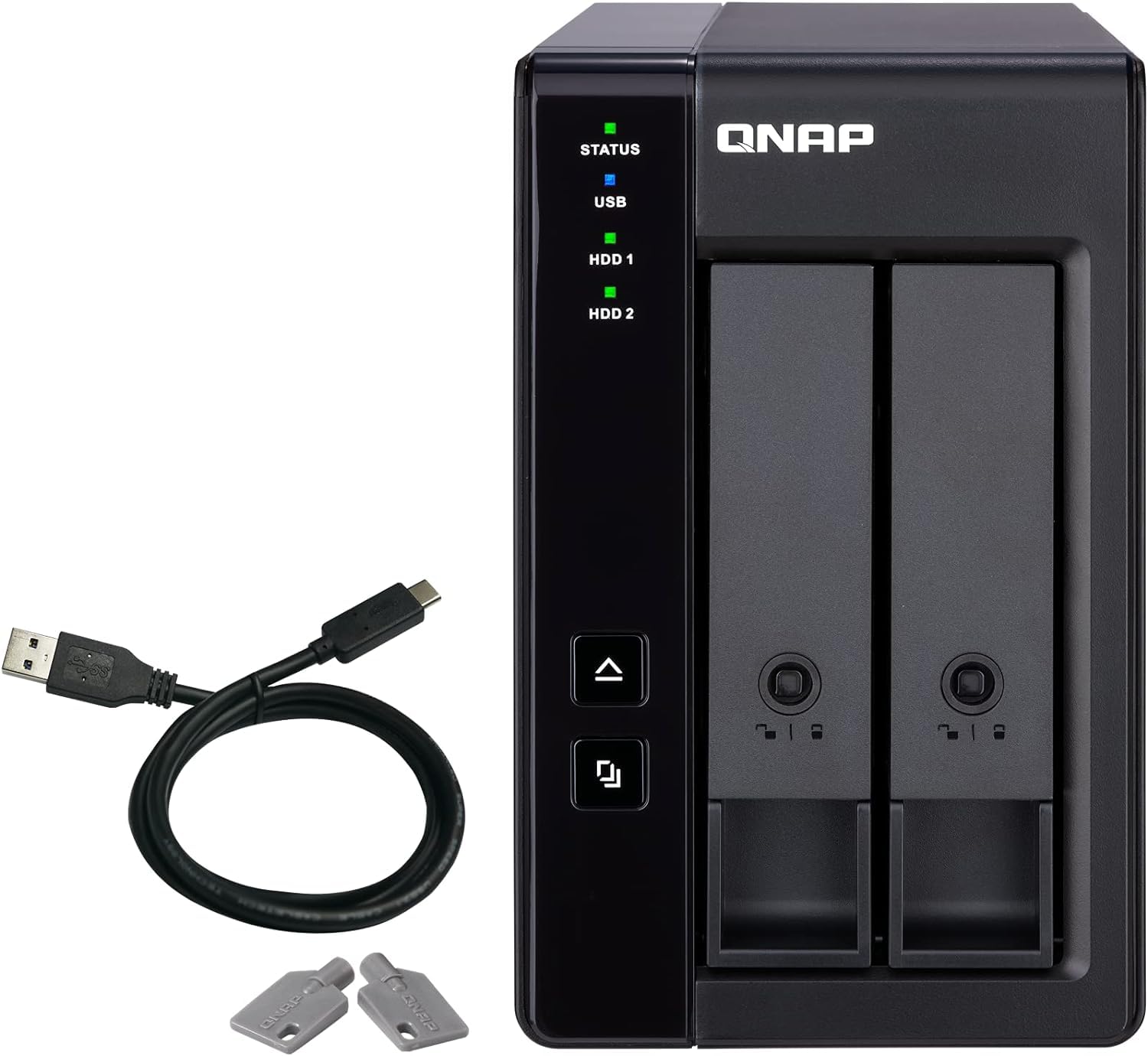 【中古】【非常に良い】QNAP (キューナップ) TR-002 2ベイ USB 3.0 RAID 拡張 エンクロージャー DAS (ダイレクトアタッチドストレージ) 2年保証