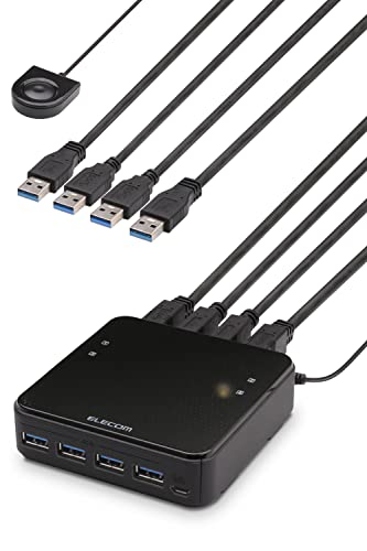 【中古】【非常に良い】エレコム USB切替器 PC→4ポート USB3.0→4ポート 手元スイッチ ブラック U3SW-T4(2)
