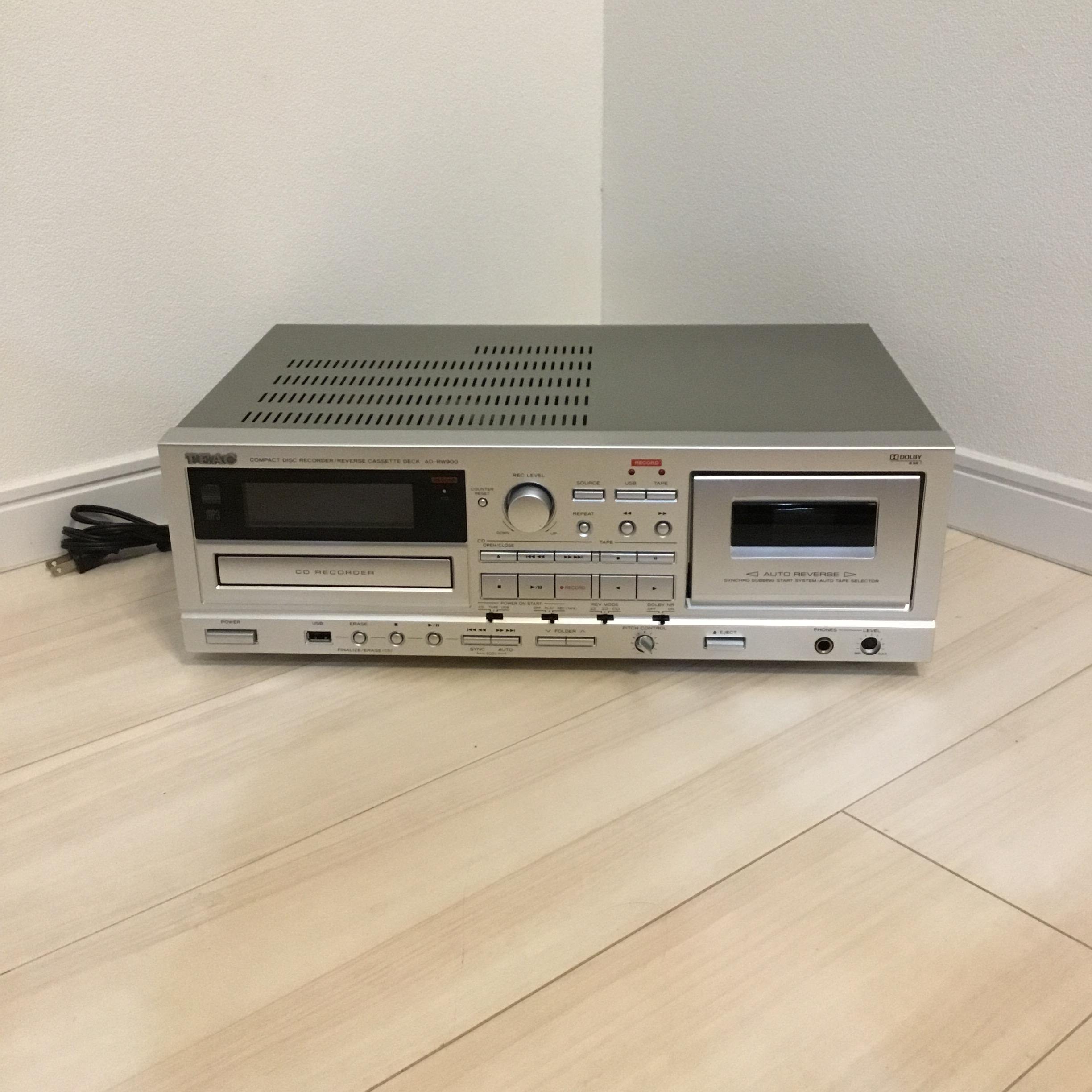 【中古】【非常に良い】TEAC CD/カセットレコーダー USB接続対応 シルバー AD-RW900-S