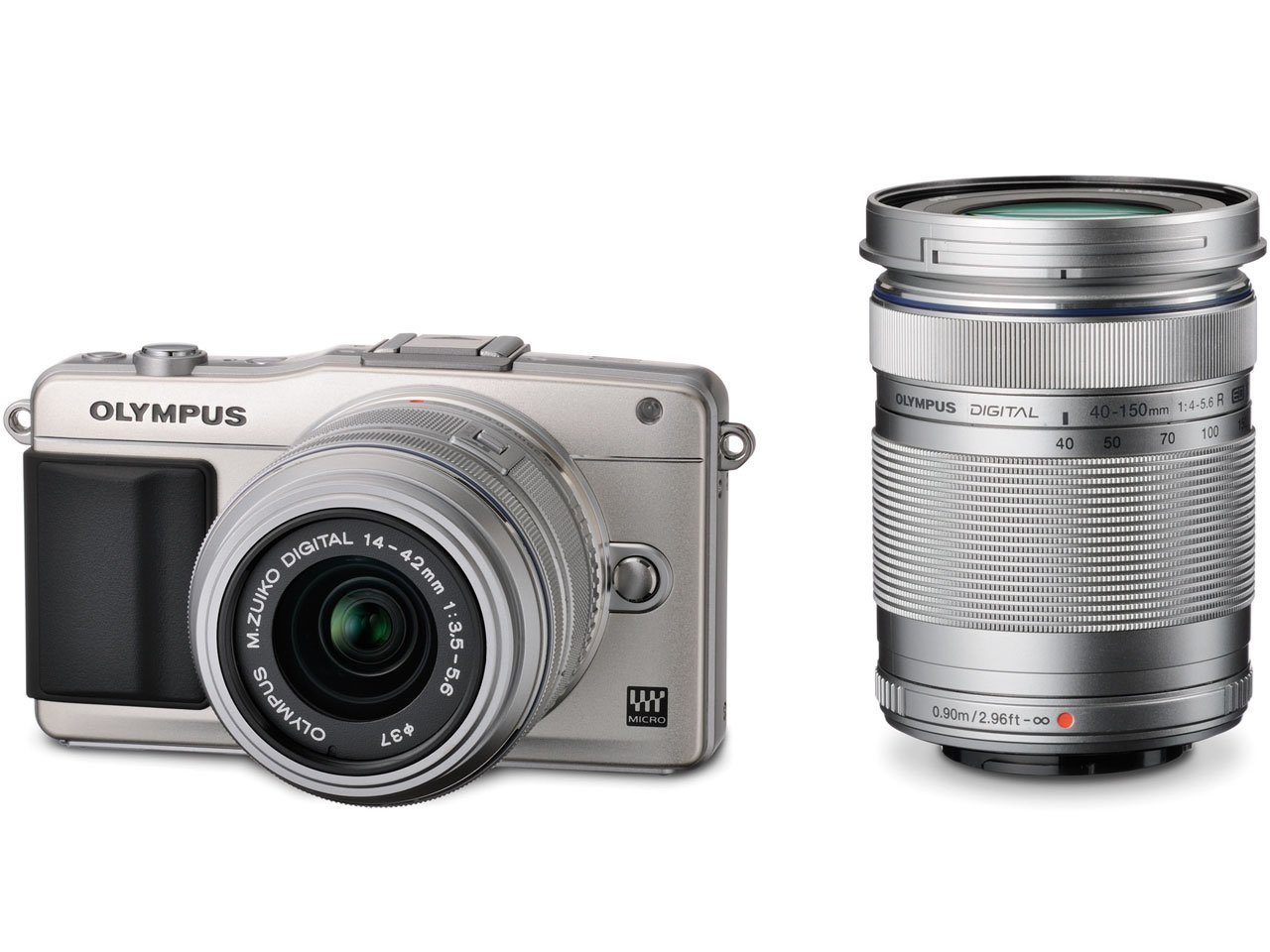 【中古】【非常に良い】OLYMPUS ミラーレス一眼 PEN mini E-PM2 ダブルズームキット シルバー E-PM2 DZKIT SLV