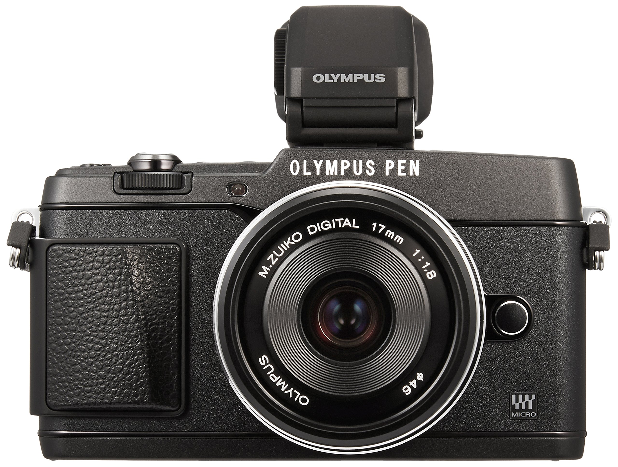 【中古】【非常に良い】OLYMPUS ミラーレス一眼 PEN E-P5 17mm F1.8 レンズキット(ビューファインダー VF-4セット) ブラック E-P5 17mm F1.8 LKIT BLK