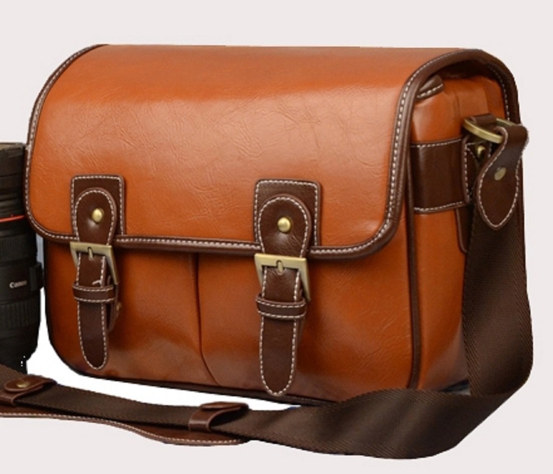 【中古】【非常に良い】ノーブランド 英国風　一眼レフ カメラバッグ/ショルダーバッグ ケース （防水..