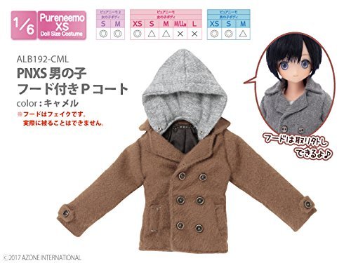 【中古】【非常に良い】ピュアニーモ用 PNXS 男の子フード付きPコート キャメル (ドール用)