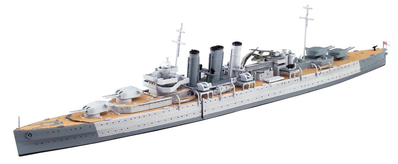 【中古】【非常に良い】青島文化教材社 1/700 ウォーターライン 限定 イギリス軍 重巡洋艦ドーセットシャー インド洋セイロン沖海戦 プラモデル (メーカー初回受注限定生産)
