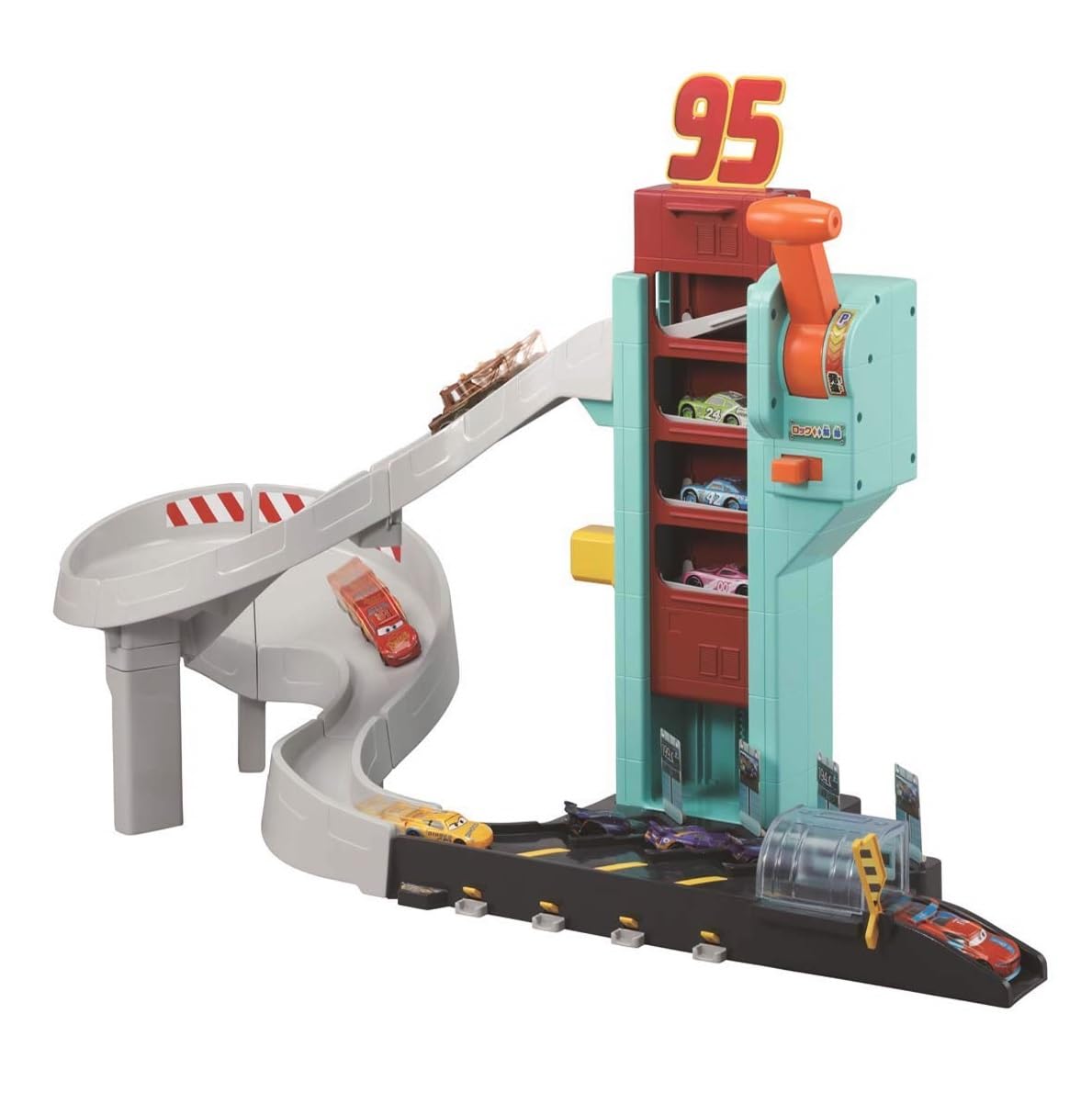 【中古】【非常に良い】ディズニー カーズ トミカ レバーで連続発進! ダイナミックタワー