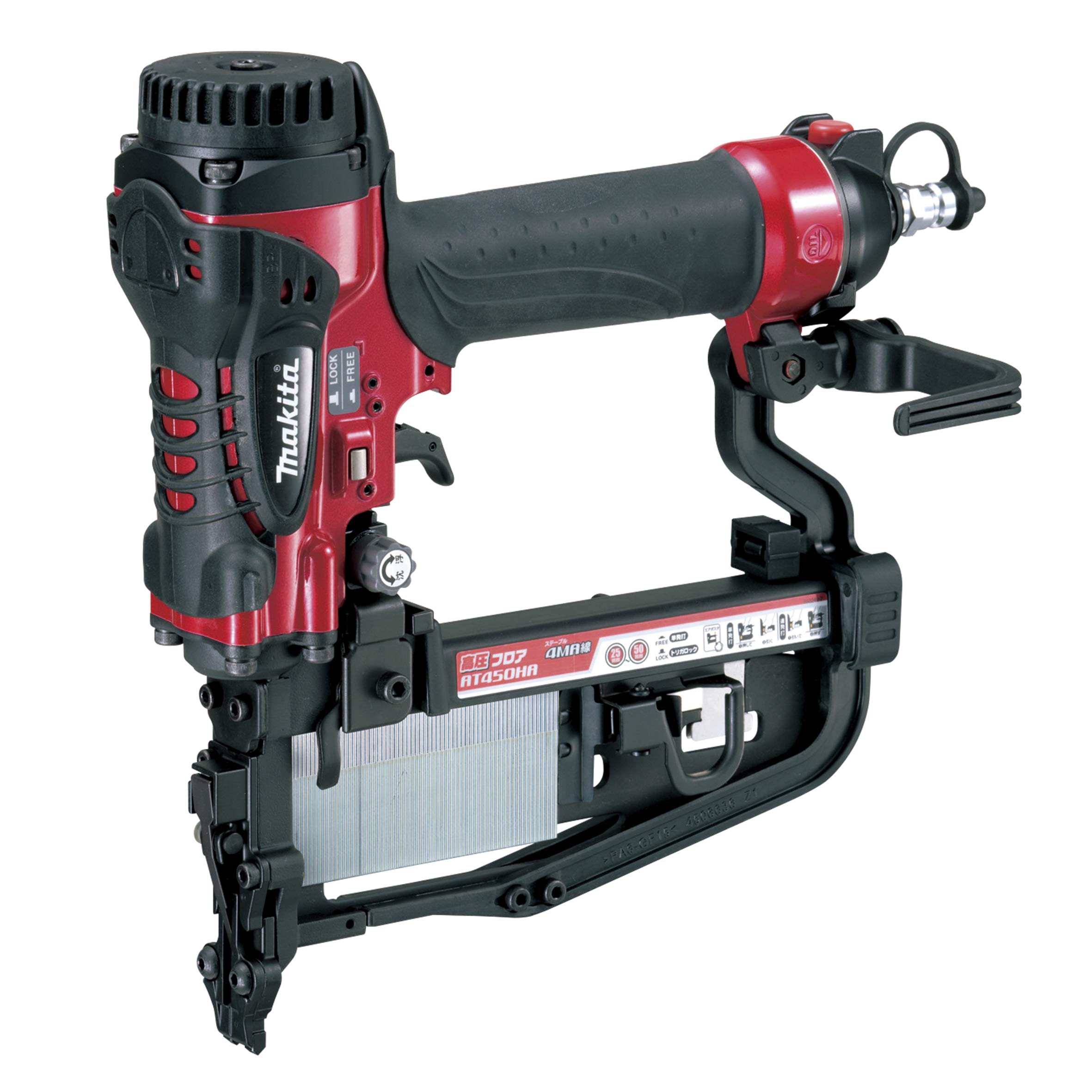 【中古】【非常に良い】マキタ(Makita) 高圧フロアタッカ エアダスタ付 4mm 赤 AT4...