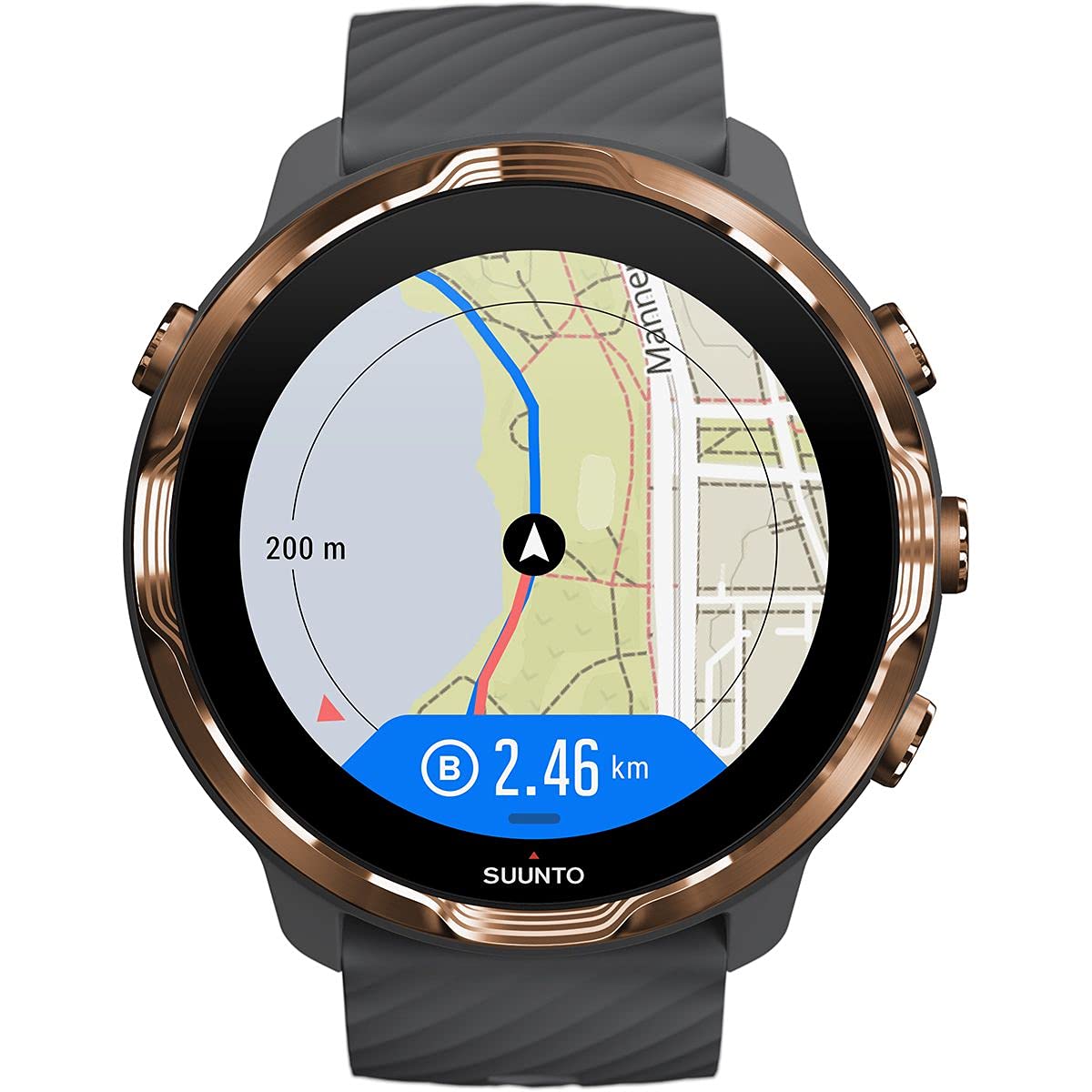 【中古】【非常に良い】スント(SUUNTO) スント セブン(SUUNTO 7) グラファイト カッパー ランニング用 GPSウォッチ Wear OS by Google 日本正規品/メーカー保証 SS0503820