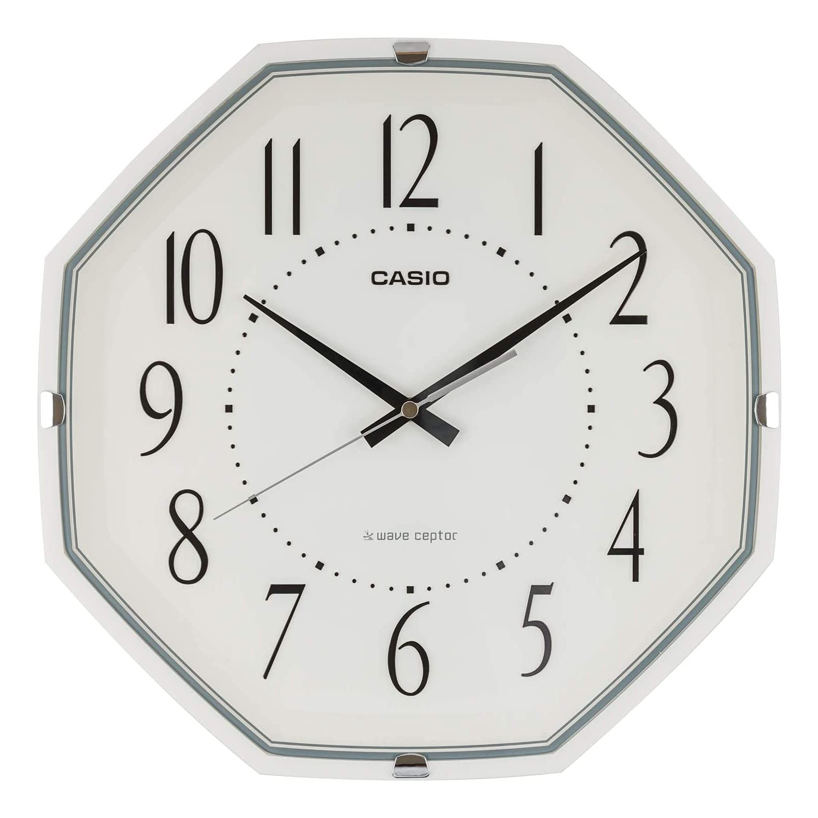 Alessi - 【中古】【非常に良い】CASIO(カシオ) 掛け時計 壁掛け時計 電波時計 機能 ステップ秒針 ホワイト 白 アナログ 八角 IQ-1007J-7JF
