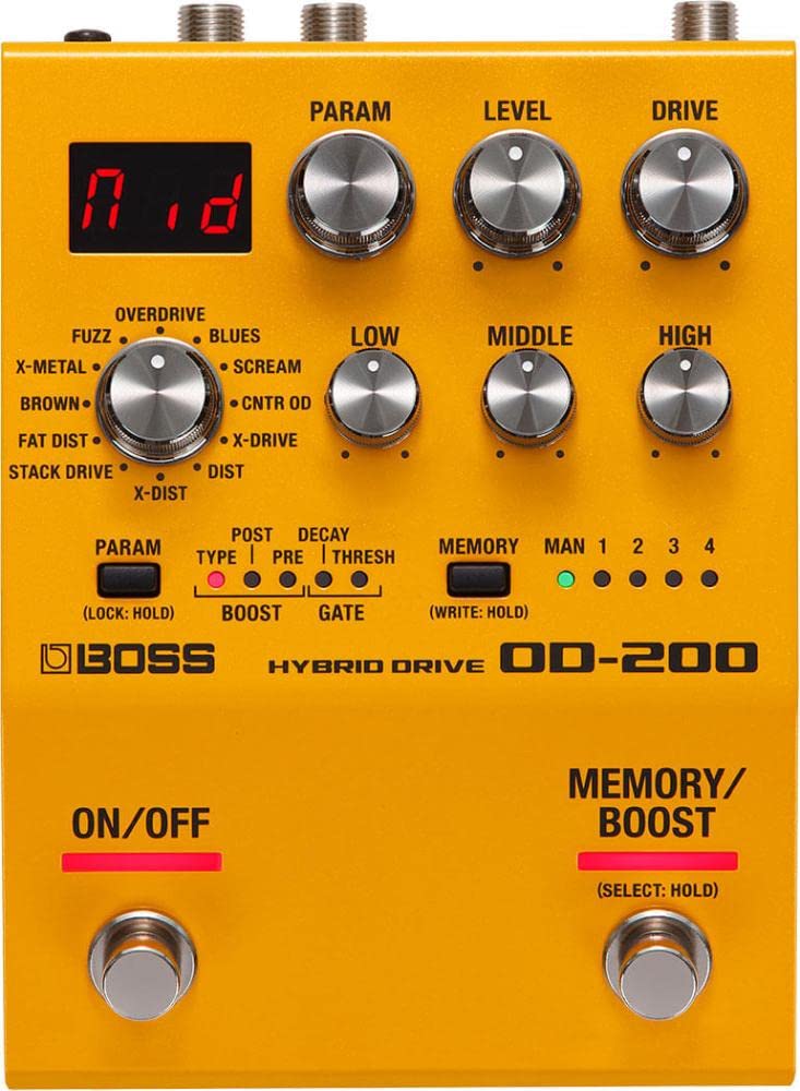 【中古】【非常に良い】ボス BOSS ハイブリッド・ドライブ OD-200 オーバードライブ ディストーション 200シリーズ 歪み 音作り ギター用 軽音