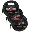 【中古】【輸入品・未使用】Pig Hog pch20bkrブラックWoven instrumentケーブル、20?ft右角度???3パック