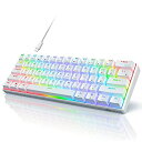 【中古】【輸入品・未使用】RK ロイヤルKLUDGE RK61 有線 60% メカニカルゲームキーボード RGB バックライト ウルトラコンパクト ホットスワップ可能 ブルースイッチ ホワイ