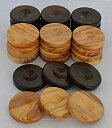 【中古】【輸入品・未使用】30 Olive Wood chips 1.4%ダブルクォーテ%-Backgammon checkers from natural Greek Olive Wood