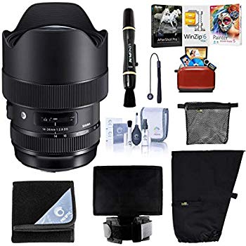【中古】Sigma 14???24?mm f / 2.8?DG HSM Art広角ズームレンズfor Nikon DSLRカメラレンズクリーニングキット、ラップ...