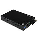 【中古】StarTech.com ギガビットイーサネット光メディアコンバータ マルチモード対応 最大550m延長 RJ-45(メス) - 光ファイバ SCデュプ...