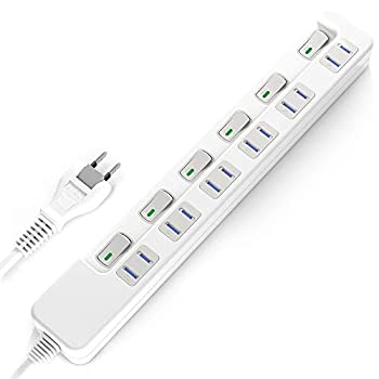 【中古】【非常に良い】SAYBOUR 電源タップ 雷ガード 個別スイッチ 節電タップ おしゃれ省エネACコンセント 6個口LED PSE認証済 延長コード (1...