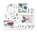 【中古】【ノーブランド品】 ハイセンス LOVE & LOVE デザイン おしゃれな 白い フォトフレーム 新婚 カップルさんに