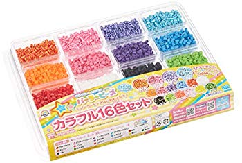 【中古】【非常に良い】パーラービーズ カラフル16色セット 80-17596 w17b8b5