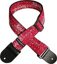 【中古】【非常に良い】Daikingギター&ベース用ストラップバンダナ柄赤日本製