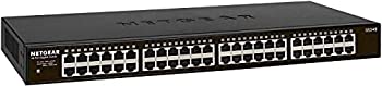 【中古】NETGEAR ラックマウント型 アンマネージ スイッチングハブ GS348 ギガビット 48ポート 静音ファンレス 省電力設計 3年保証