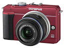 【中古】OLYMPUS ミラーレス一眼 E-PL1s レンズキット レッド E-PL1s LKIT RED wgteh8f(2)