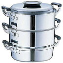 【中古】神子島製作所 桃印 丸型蒸器 29cm3段 18-0ステンレス 日本 AMS72293 2mvetro